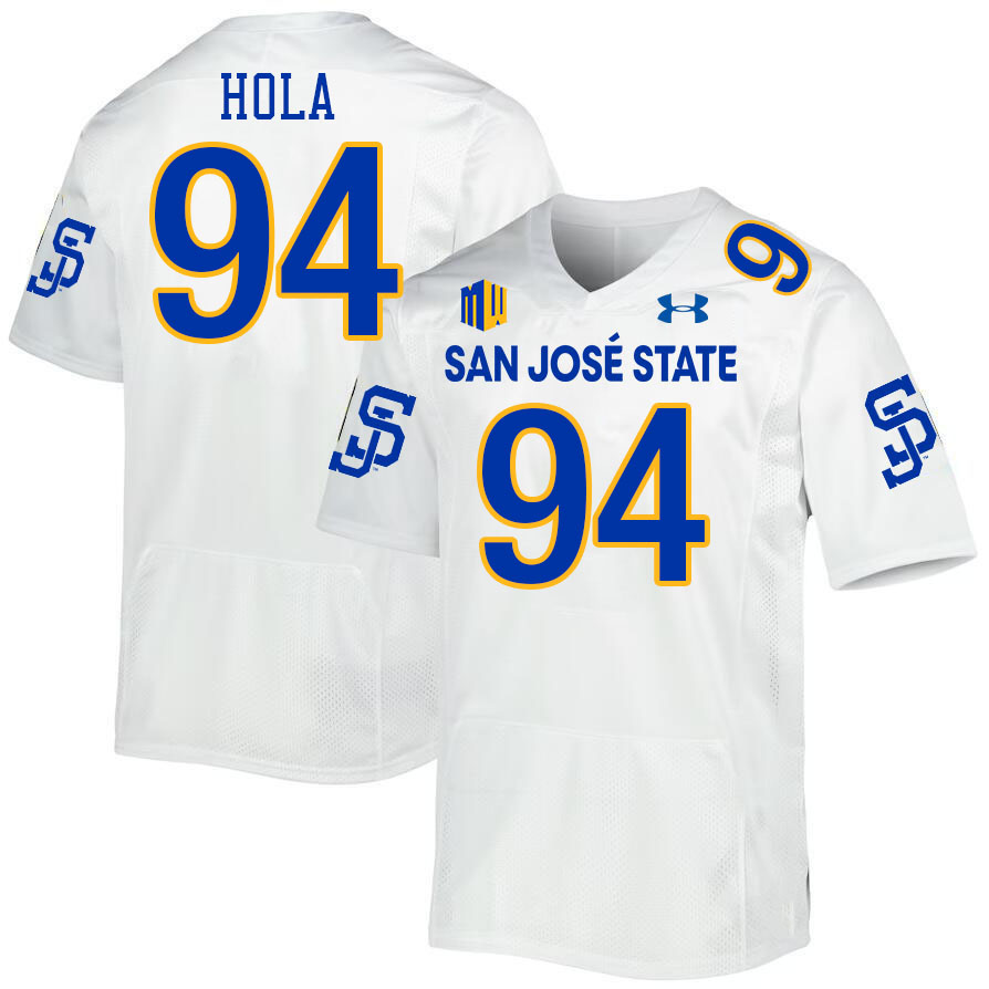#94 Mata Hola SJSU Jersey,San Jose State Spartans Football Jersey College Uniforms-White #94 Mata Hola SJSU Jersey,San Jose State Spartans Football Jersey College Uniforms-White